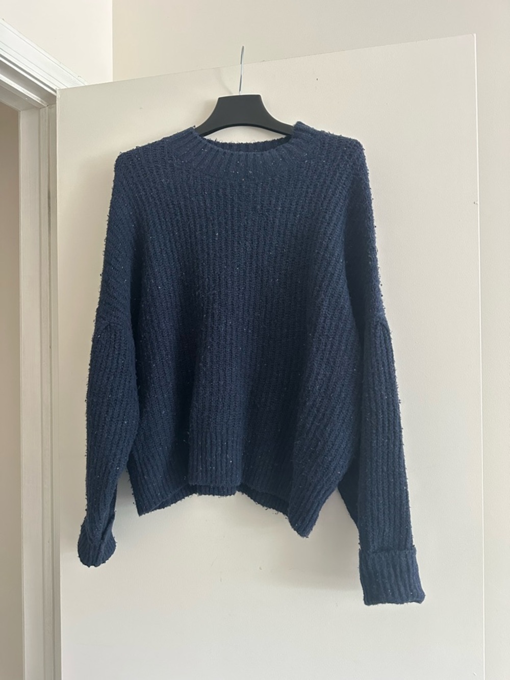 Old Navy Navy Ribbed Crewneck Sweater - Women
